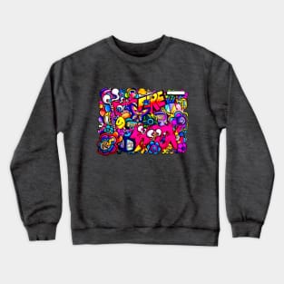 Crazy Art Work Crewneck Sweatshirt